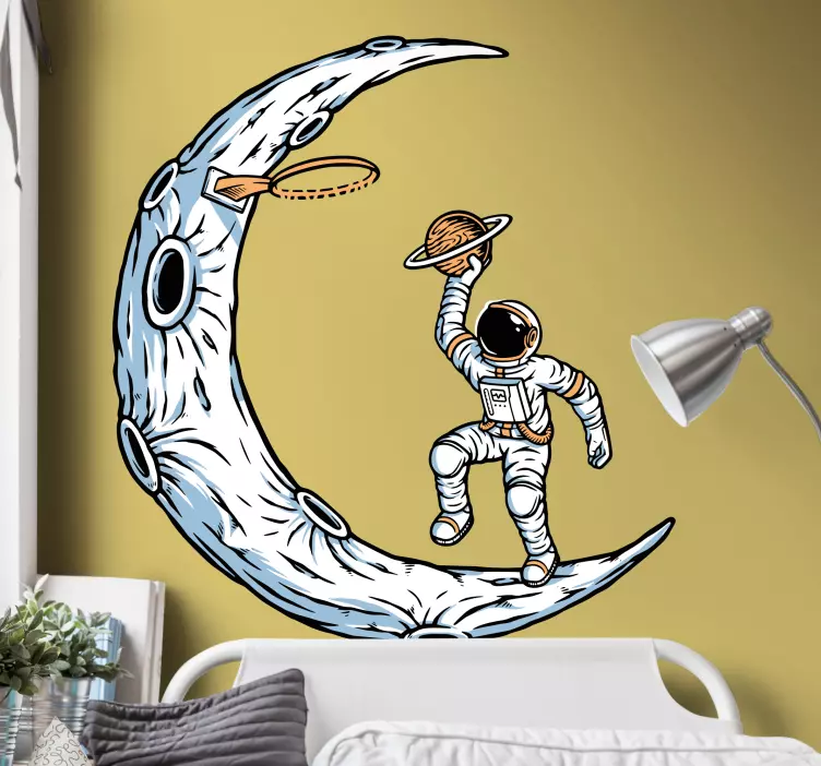 Astronaut Holding Planet space sticker - TenStickers