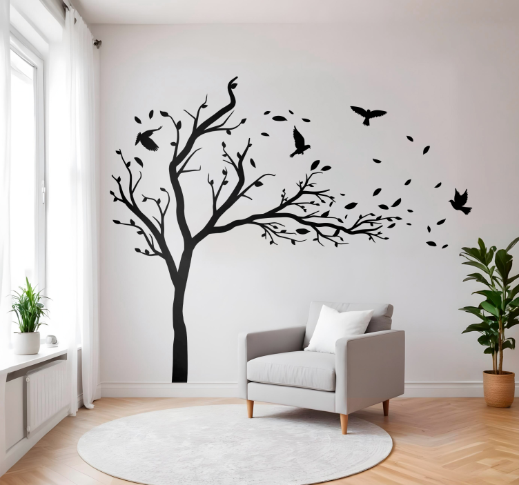 Autumn tree scene wall sticker - TenStickers