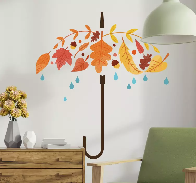 Autumn Umbrella Wall Sticker - TenStickers
