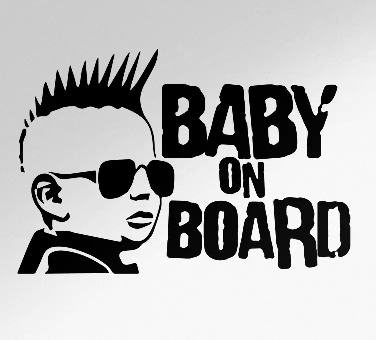 Baby Rockstar baby on board sticker - TenStickers