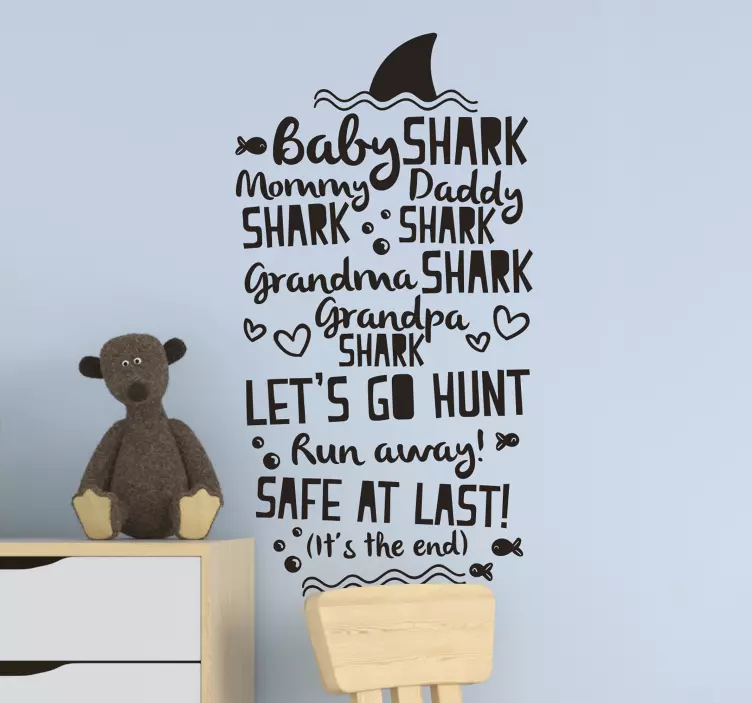 Baby Shark Lyrics Song Sticker - TenStickers