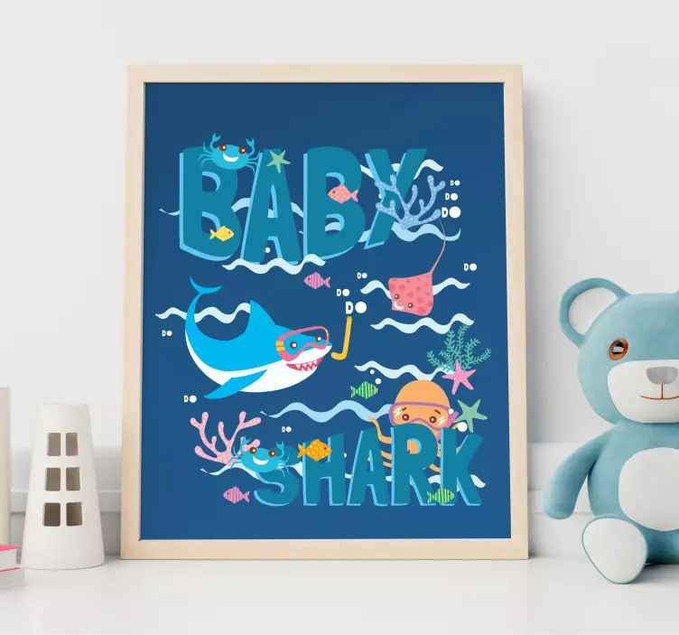 Baby Shark personalizable nursery rhyme decal - TenStickers