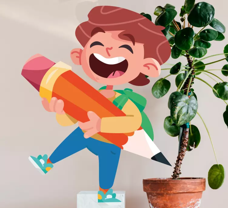 Back to school schoolkid window sticker - TenStickers