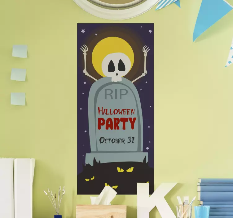 Background party information Halloween sticker - TenStickers