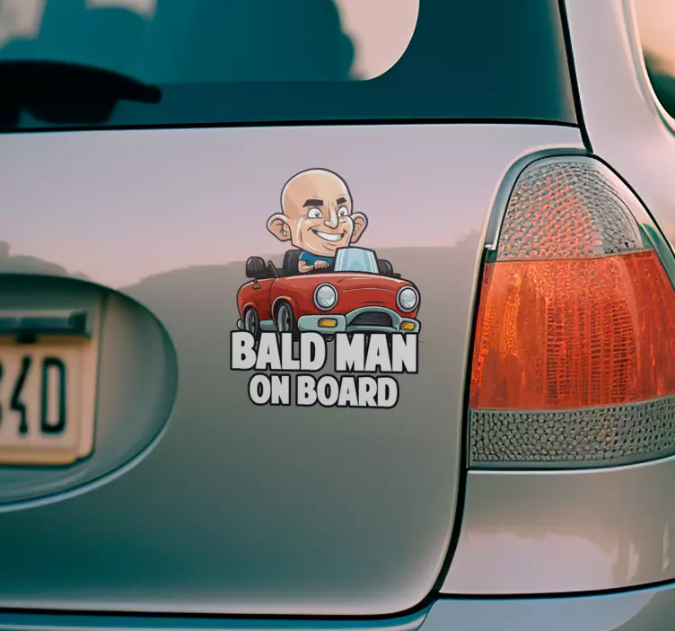 Bald on board car decal - TenStickers