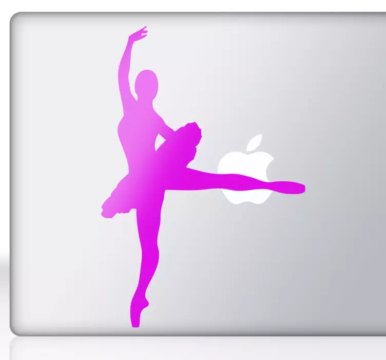 Ballerina Silhouette Laptop Sticker - TenStickers