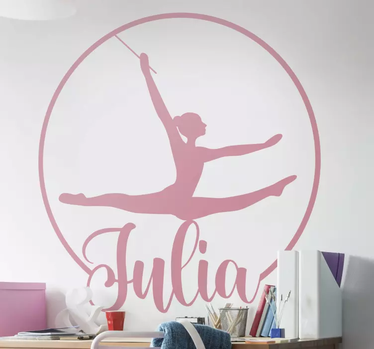 Ballerina with name dance wall sticker - TenStickers