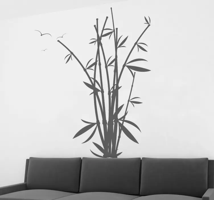Bamboo Shrub Monochrome Decal - TenStickers