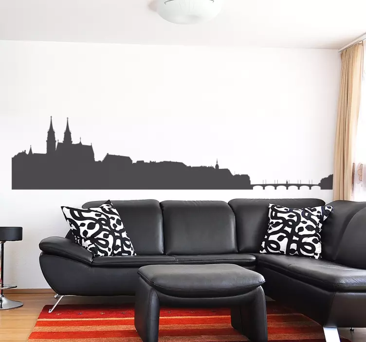 Basel skyline silhouette sticker - TenStickers