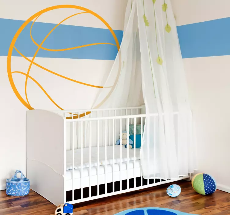Basketball Outline Wall Kids Sticker - TenStickers