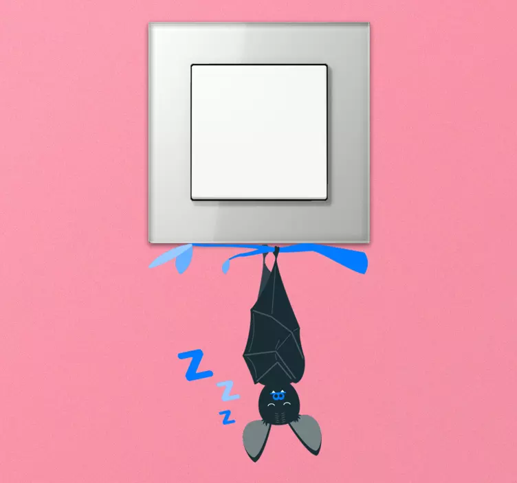 Bat turn off text light switch sticker - TenStickers