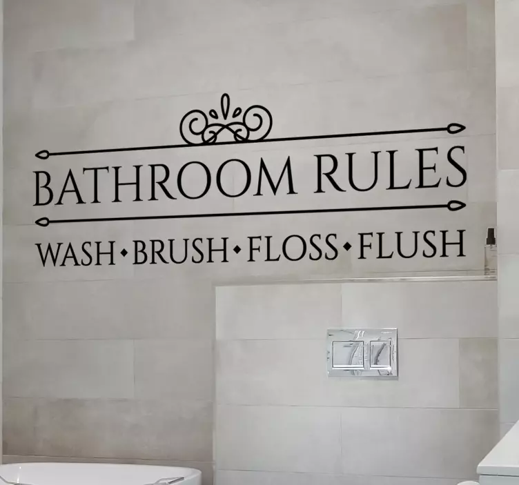 Bathroom rules Bathroom Wall sticker - TenStickers