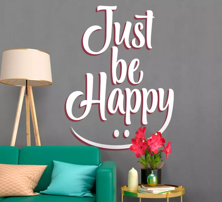 Be happy nice design with smile wall sticker - TenStickers