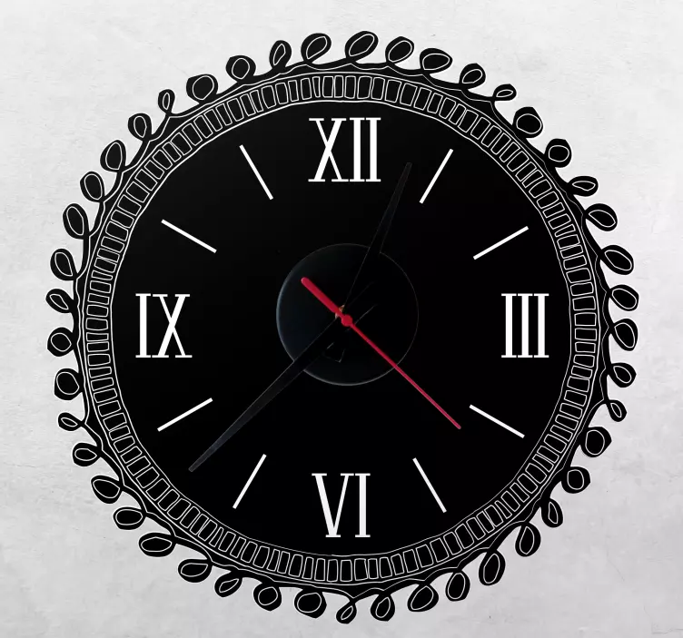 Clock with roman numbers wall clock decal - TenStickers