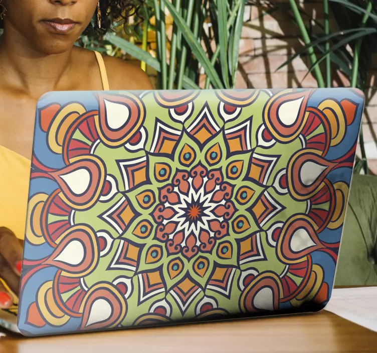 Beautiful color mandala laptop skins decal - TenStickers