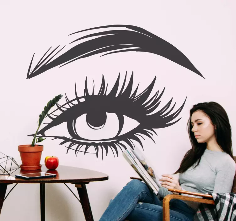 Beauty salon woman's eye wall decal - TenStickers
