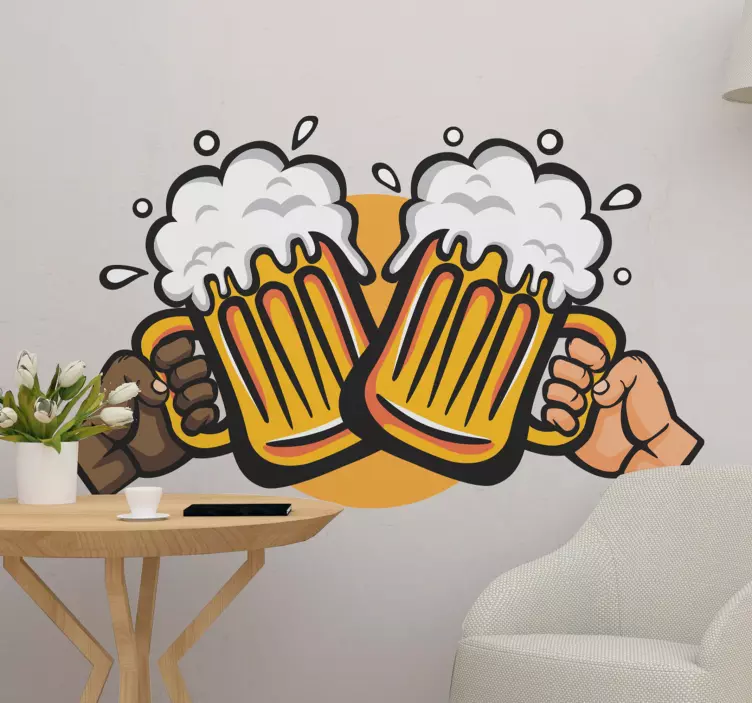 Beer cheers drink sticker - TenStickers