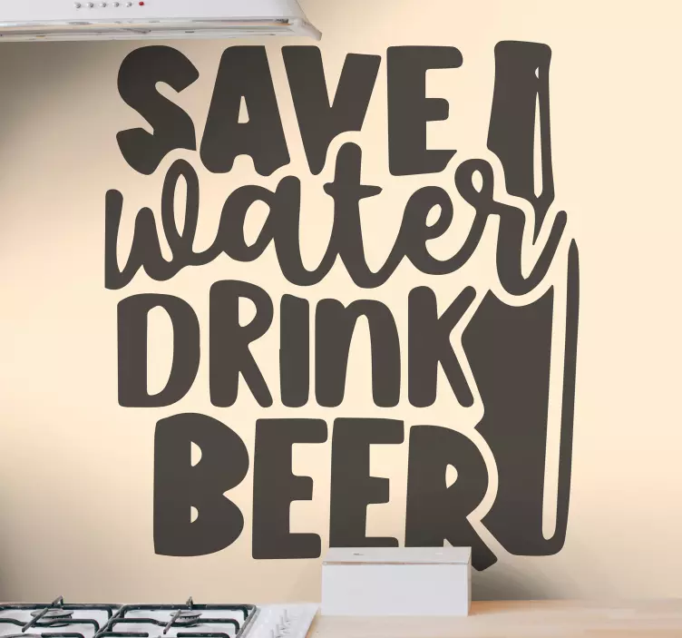 Beer save water drink sticker - TenStickers