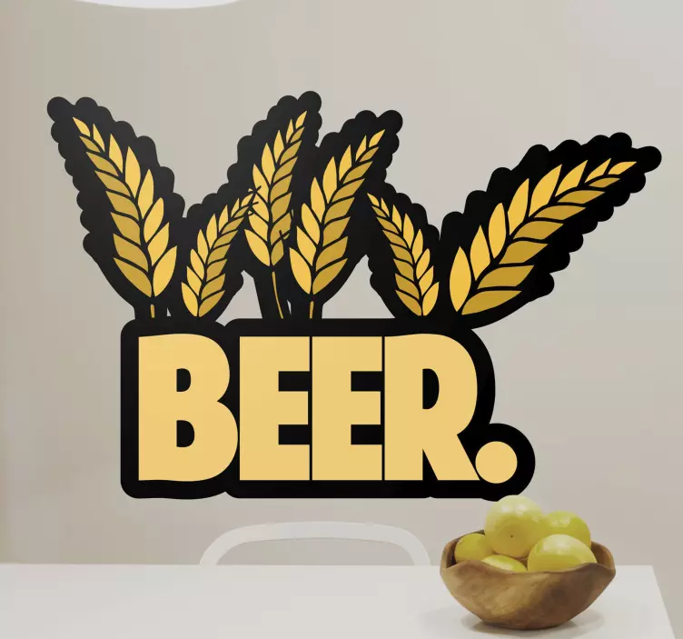 Beer with wheat. drink sticker - TenStickers