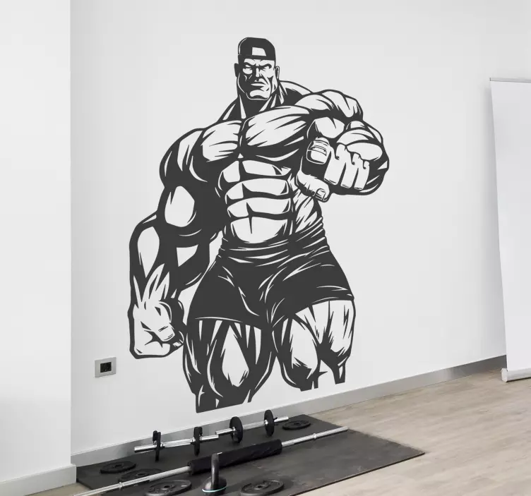 Big bodybuilder gym wall sticker - TenStickers
