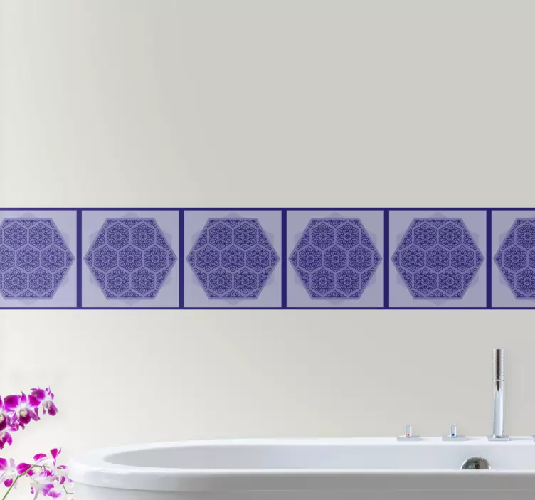 Big hexagon shaped tile pattern tile  decal - TenStickers