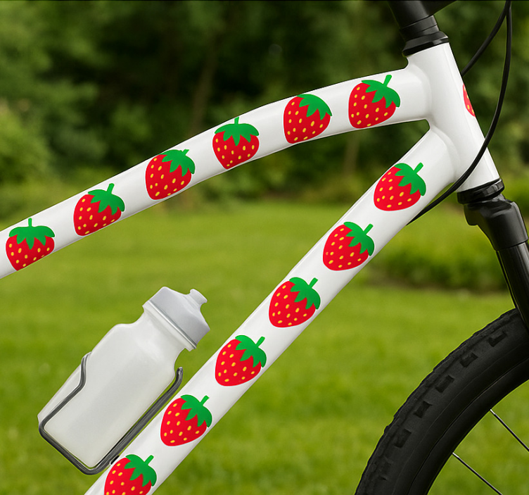 Bike sticker strawberry pattern - TenStickers