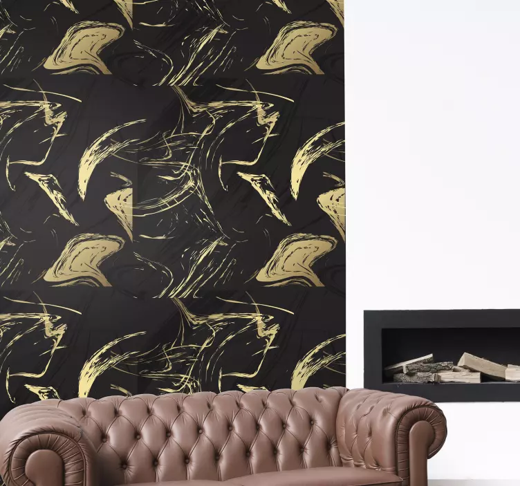 Black and gold marble texture wall sticker - TenStickers