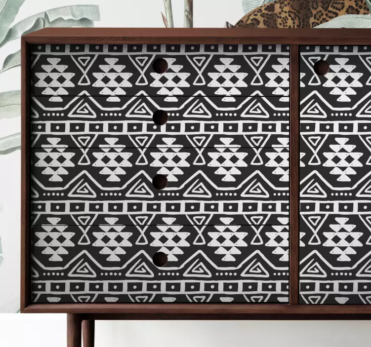 Black and white bohemian furniture sticker - TenStickers