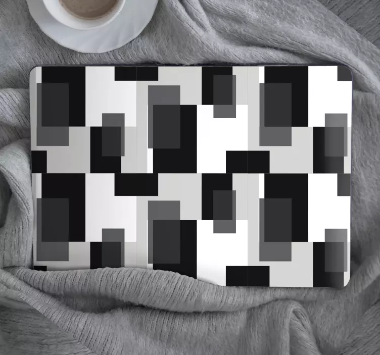 Black and white color blocks laptop skin - TenStickers