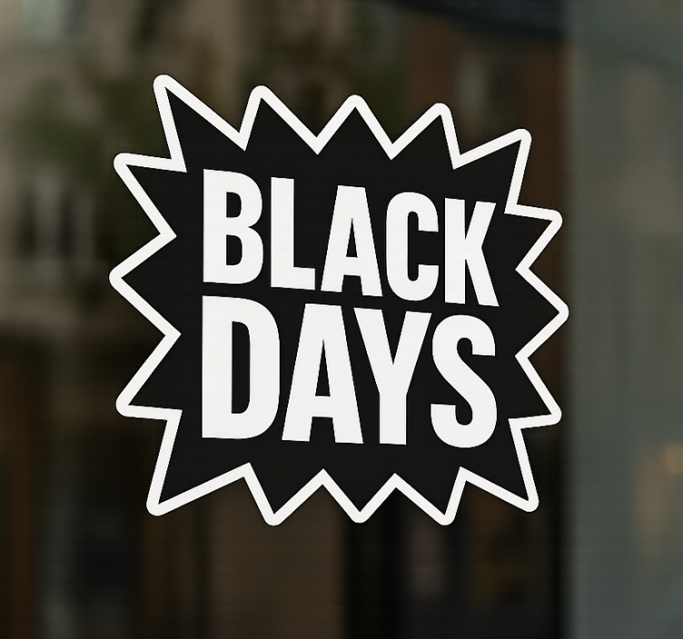 Black friday sticker black days monochrome design - TenStickers