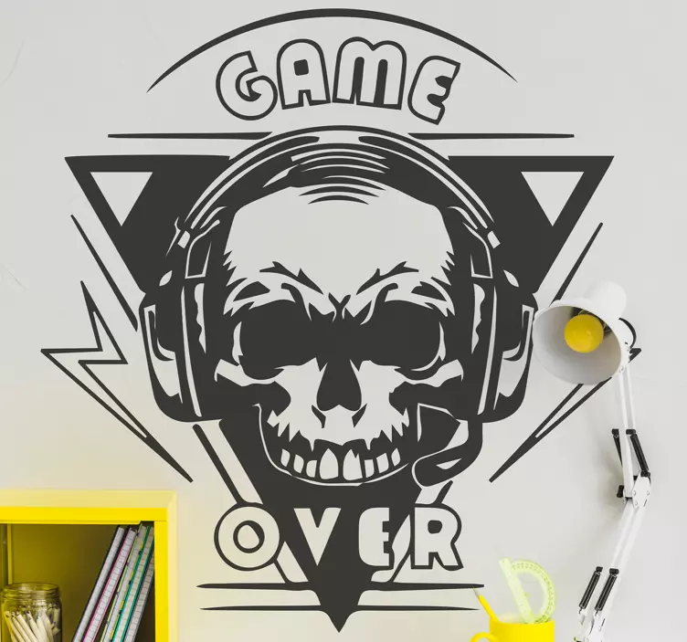 Black game dead skull Playstation decal - TenStickers