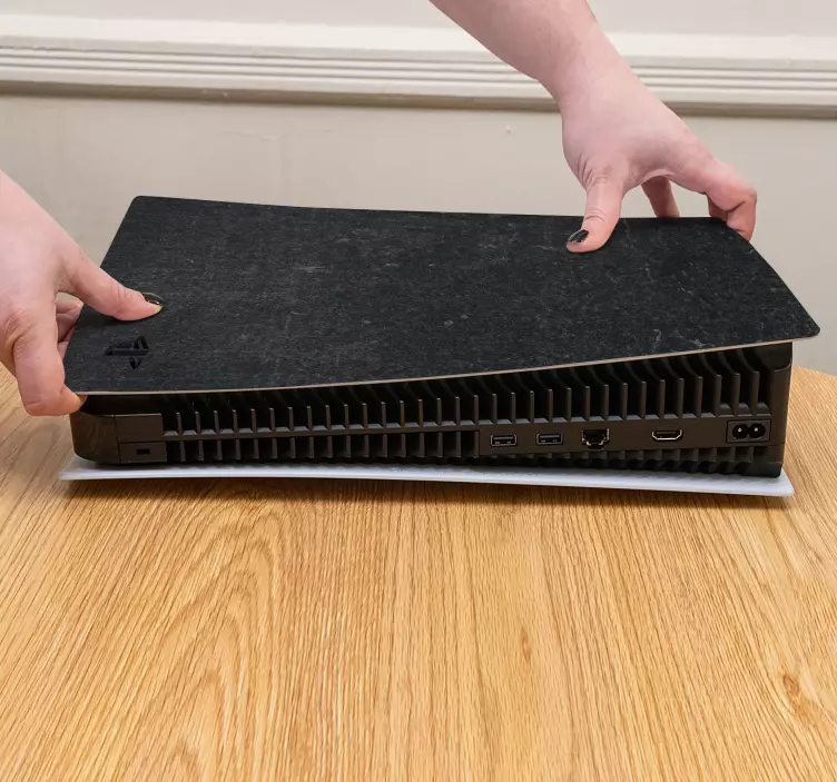 Solid black hex PlayStation 5 decal - TenStickers
