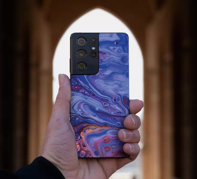 Blue and orange fire Samsung sticker - TenStickers