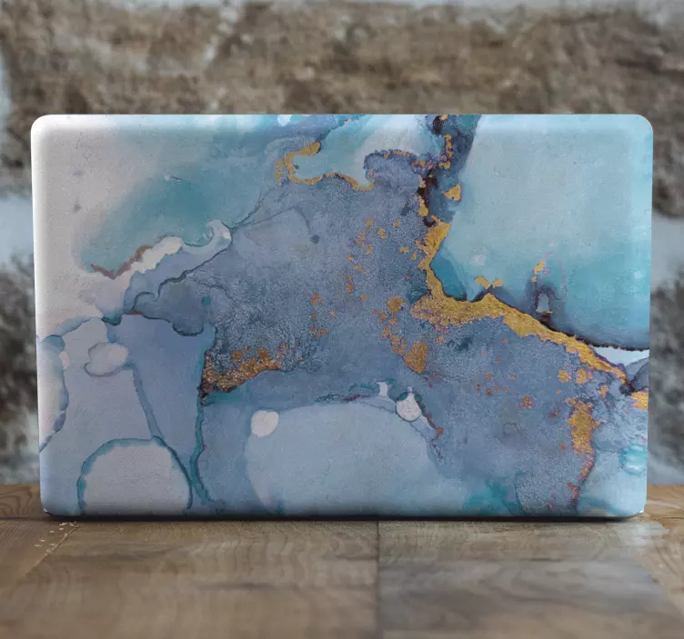 Blue and white marble laptop skins - TenStickers