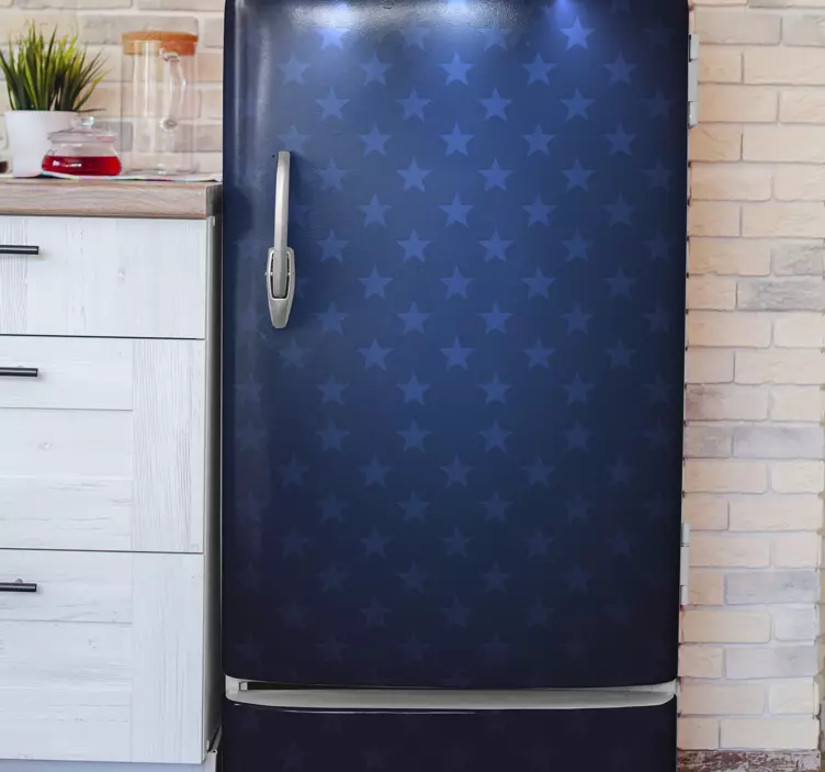Blue and white stars fridge sticker - TenStickers