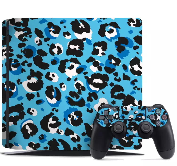 Blue animal print PS4 sticker - TenStickers
