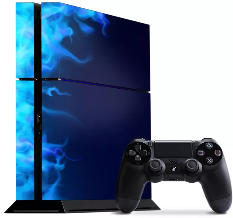 Blue fire PS4 vinyl stickers - TenStickers