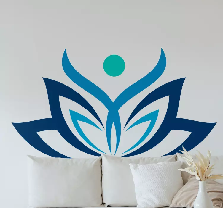 Blue flower of life floral wall sticker - TenStickers