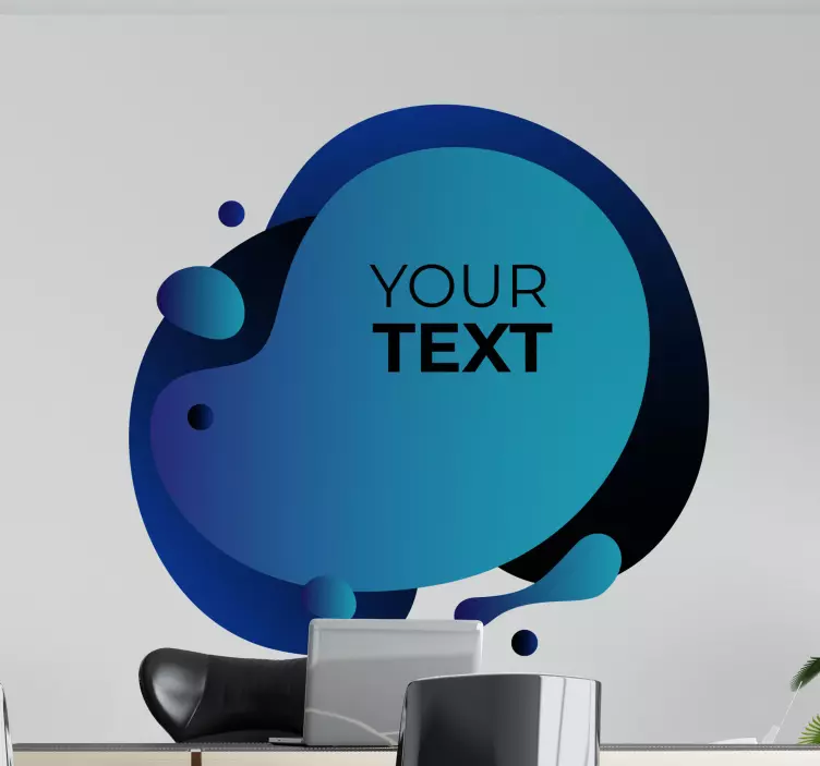 Blue gradient fluid personalized sticker - TenStickers