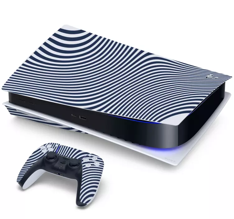 Cool Blue wave PS5 sticker - TenStickers