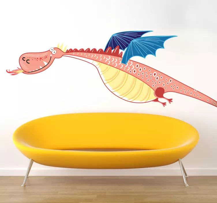 Blue Winged Dragon Wall Sticker - TenStickers