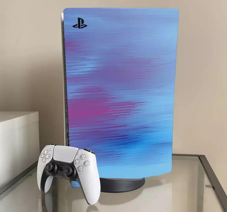 Blue with stripes abstract PS5 sticker - TenStickers