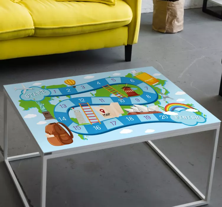 board game round the world furniture sticker - TenStickers