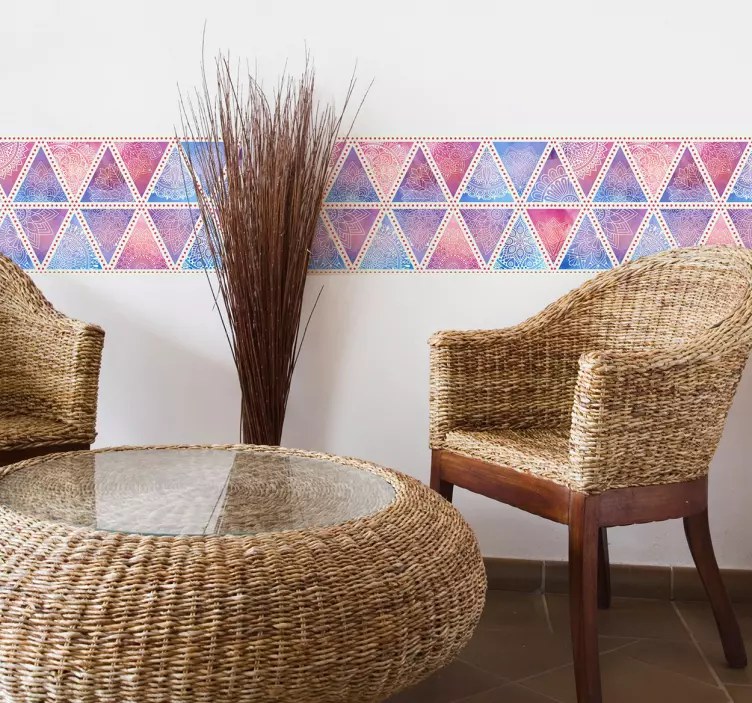 Boho triangles wall border sticker - TenStickers