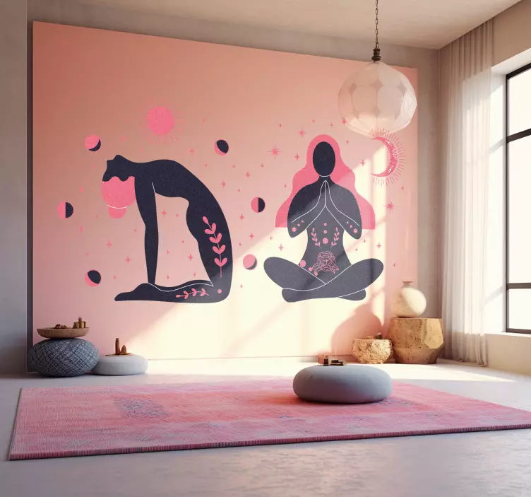 boho yoga figures wall decor - TenStickers
