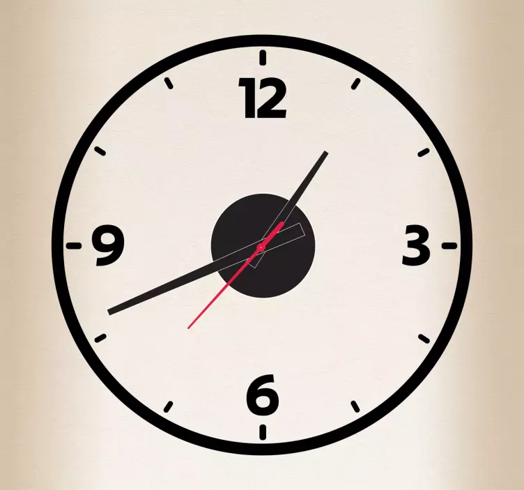 Bold Circle Line Clock Sticker - TenStickers