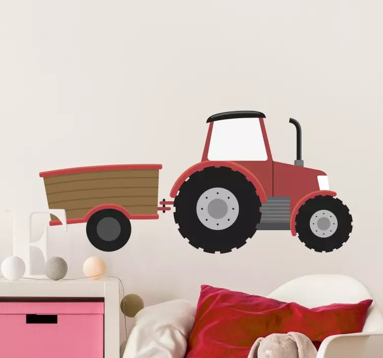 Bold colourful Tractor  toy sticker - TenStickers