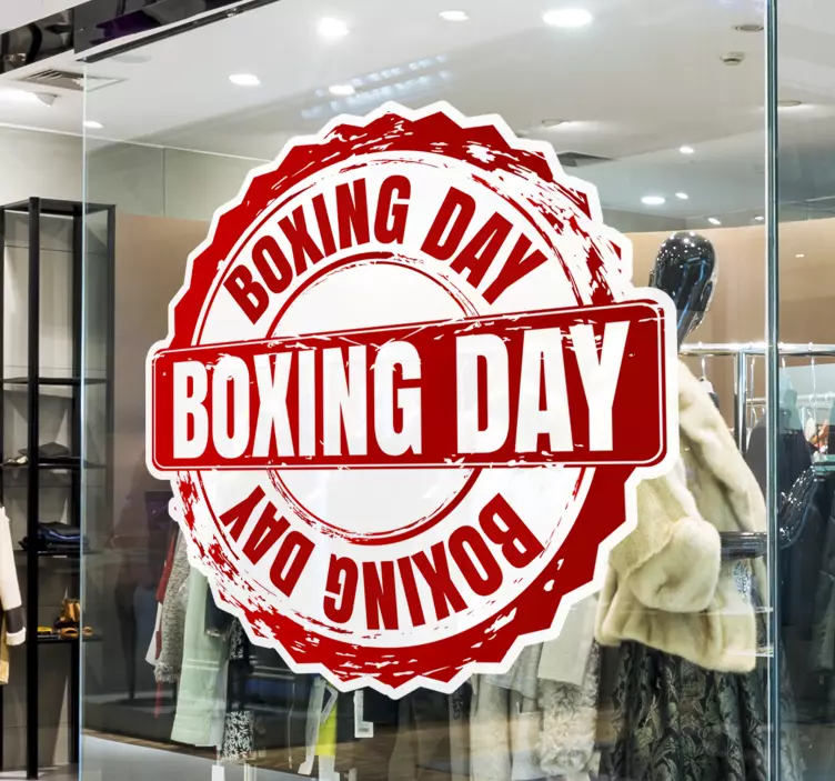 Boxing day stamp window sticker - TenStickers