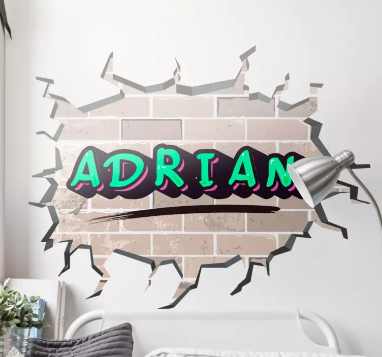 Brick Wall Graffiti urban sticker - TenStickers