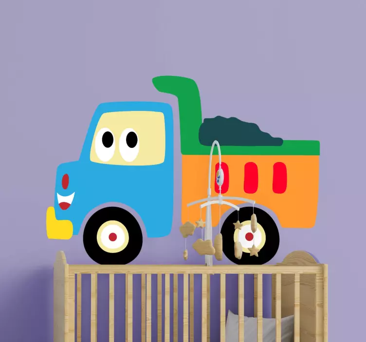 Bright and colourful truck toy sticker - TenStickers
